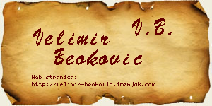 Velimir Beoković vizit kartica